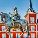 Reiter mit Pferd Denkmal in Madrid